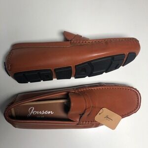 Jousen Penny Loafer Mens 9.5 Tan AMY3059 Driving Shoe Slip On Square Toe NEW